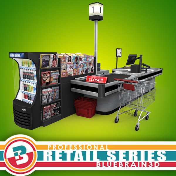 Grocery - Checkout Lane 3D Models